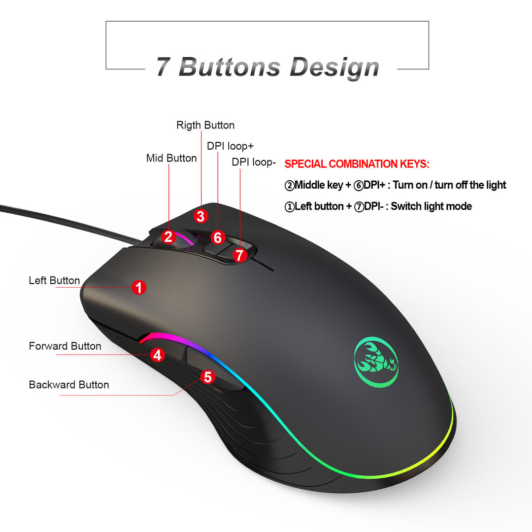 Glowing Gaming Wired Mouse