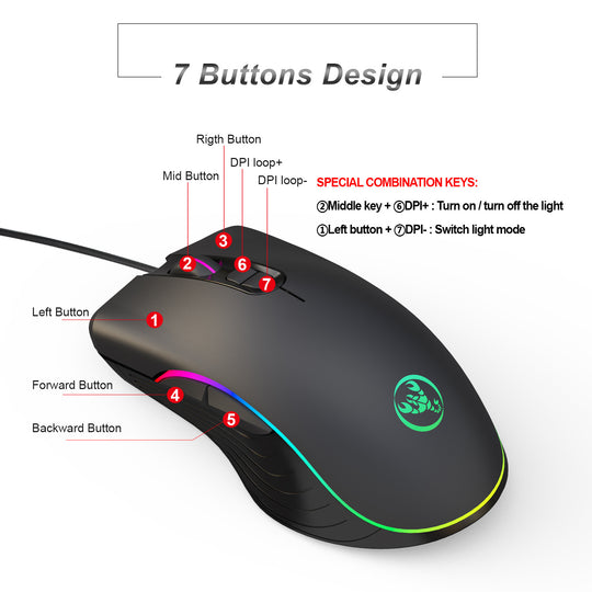 Glowing Gaming Wired Mouse