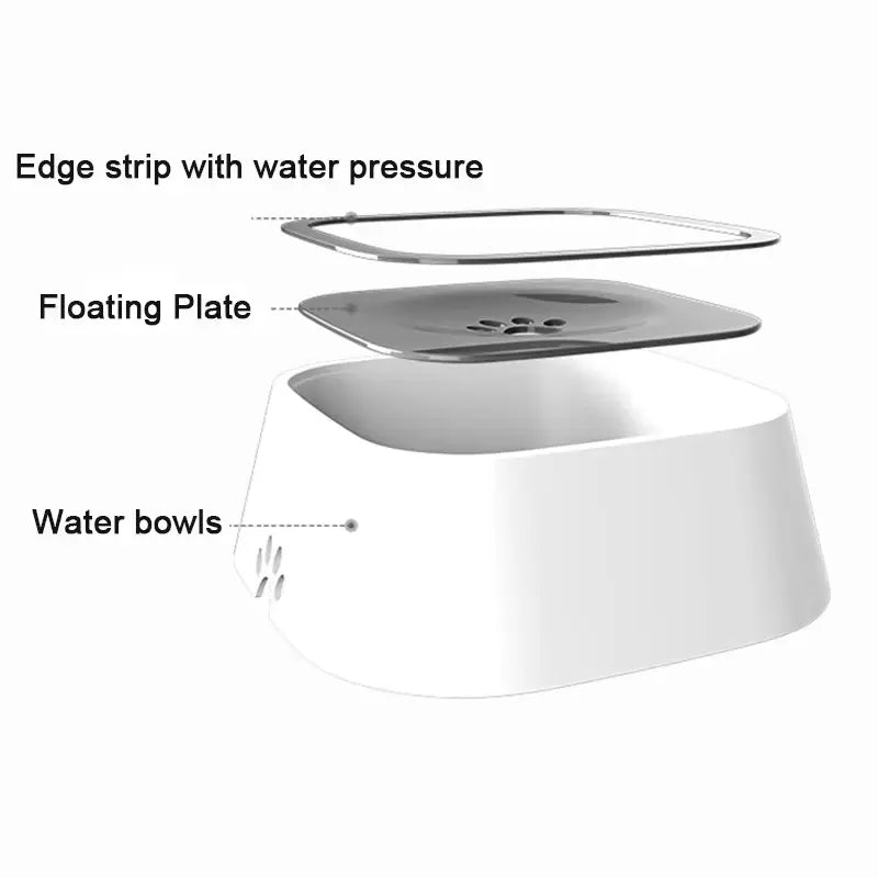 1L No-Spill Pet Water Bowl with Floating Disc - Anti-Splash & Slow Drinking Design - Image #1