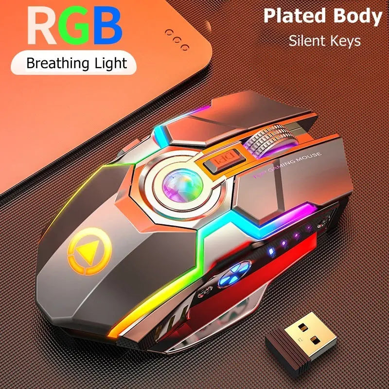 RGB Rechargeable Mute Mouse - Image #1